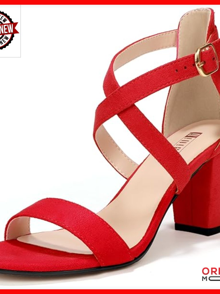 Women's Strappy Block Heel Sandals With Adjustable Cross Strap
